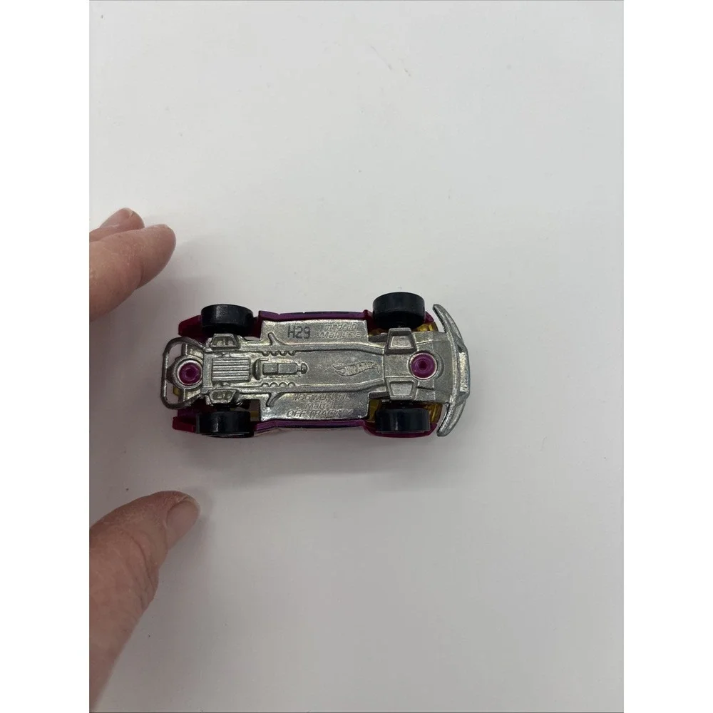 3 Vintage Hot Wheels Cars. Red Dodge , purple Off Track  Racer‎ And Yellow Chevy